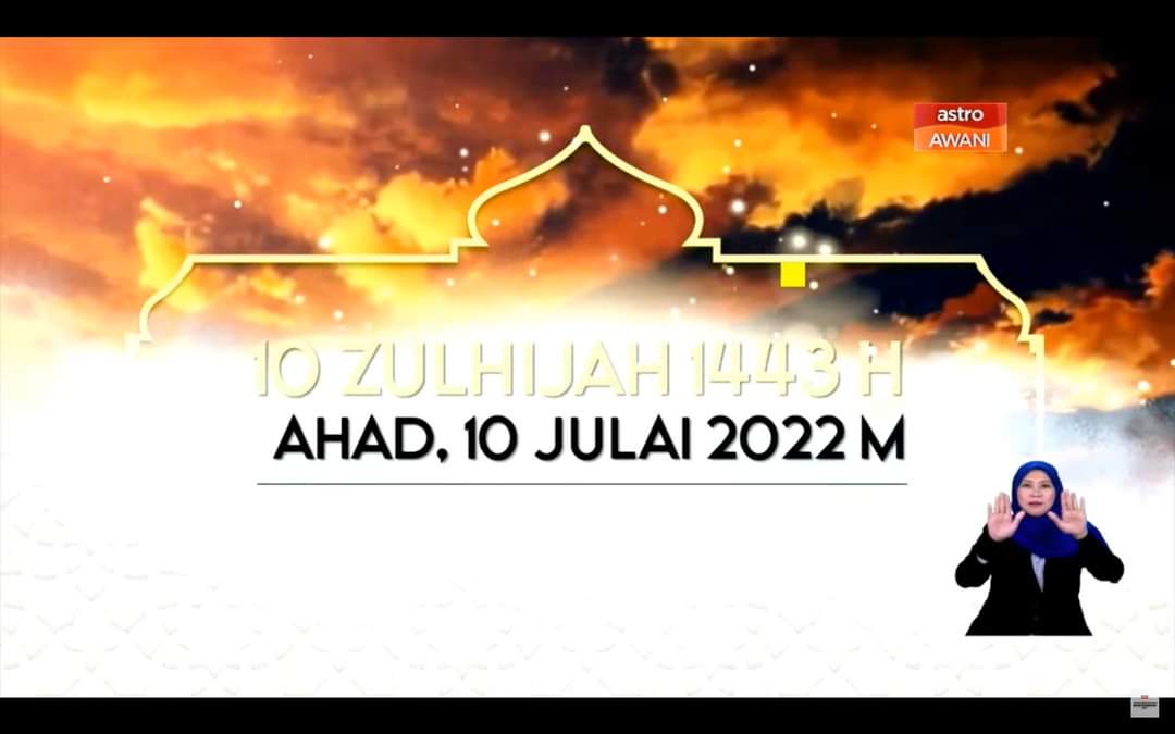 Raya Aidiladha 2022 (1443H) pada 10 Julai ini